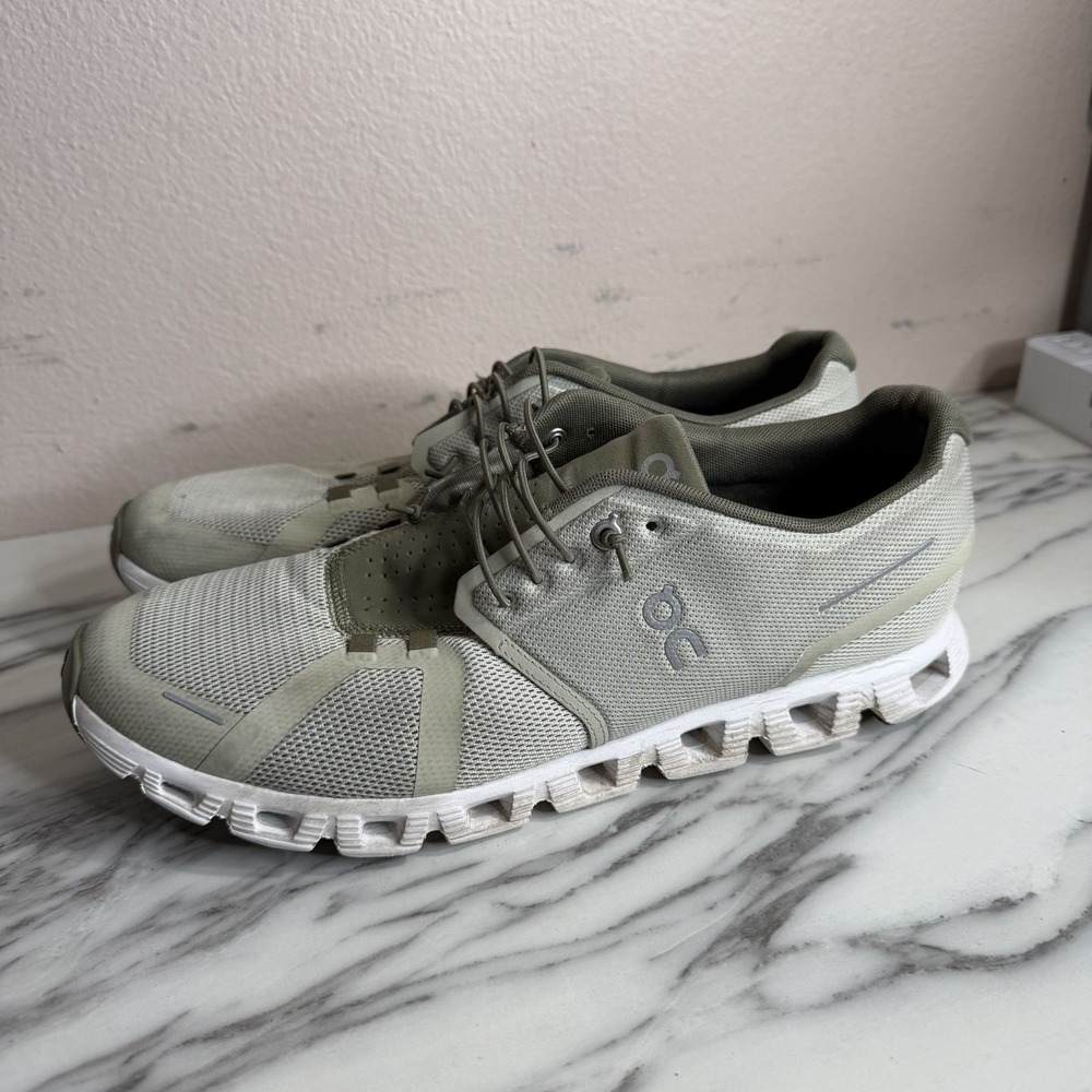 On Cloud 5 Men's 12.5 Chalk Grove Green Running Shoes Athletic Sneakers
